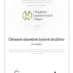 Register solventnch firiem - certifikt 2016