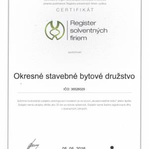 Register solventnch firiem - certifikt 2015