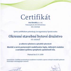 Certifikát odbornej spôsobilosti - ista Slovakia